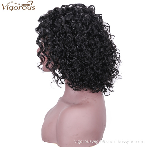 Vigorous Lace Frontal Human Hair Wig Pre Plucked Short Curly Brazilian Hair Wigs for Black Women 100% Real Hair